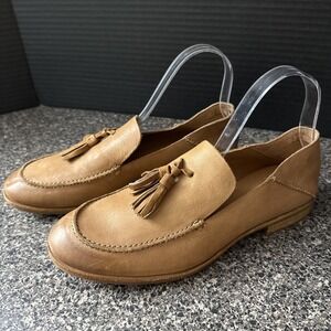 Kork-Ease Tinga Women's 9.5M Loafers Tan Leather Tassel Slip-On Moc Toe‎ Comfort
